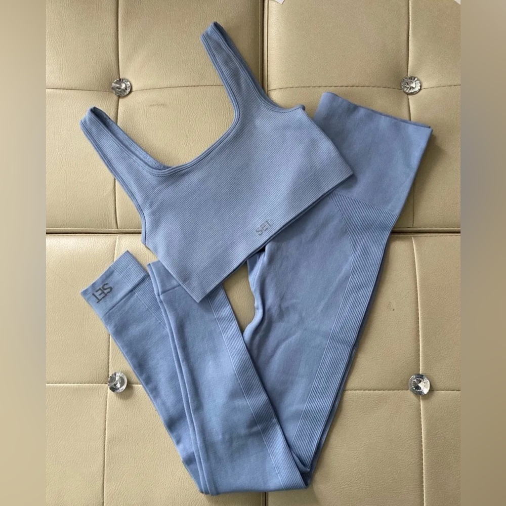 SET Active Light Blue Leggings and Sports Bra